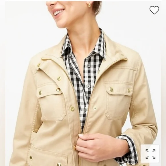 J. Crew Resin-coated twill field jacket Khaki - Picture 3 of 6